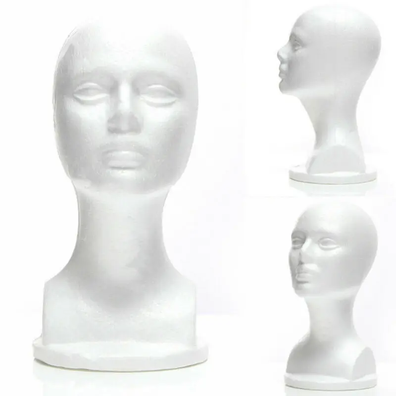 Новый мужской белый пенополистирол подставка для головы модель голова манекен