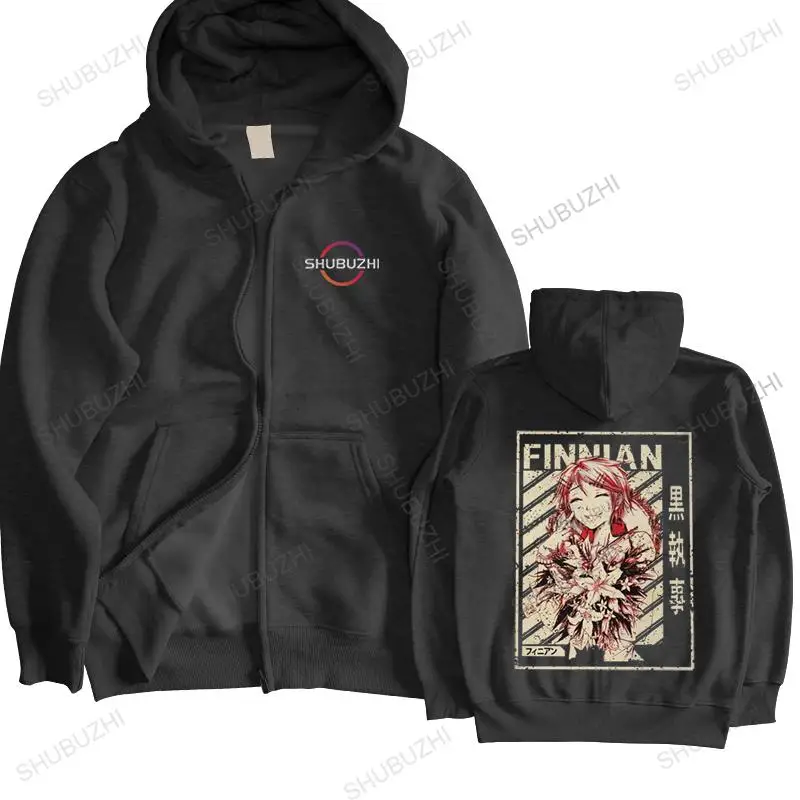 

Black Butler zipper Men Soft Cotton pullover Graphic sweatshirt hooded coat Anime Manga Finnian hoody Fitted Harajuku Apparel