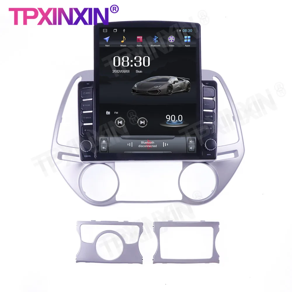 저렴한 차량용 멀티미디어 플레이어 헤드유닛 오디오 라디오 내비게이션 무선 카플레이, 현대 I20 2008-2014 테슬라 스크린 6 + 128G