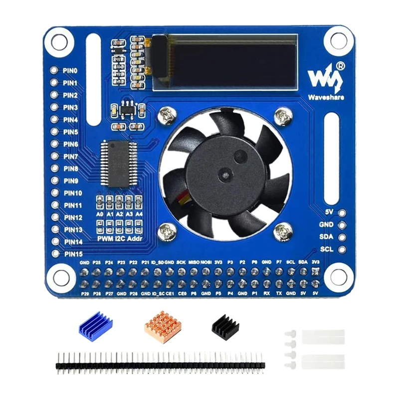 Лампа Waveshare для Raspberry Pi с индикатором температуры драйвера и шиной I2C