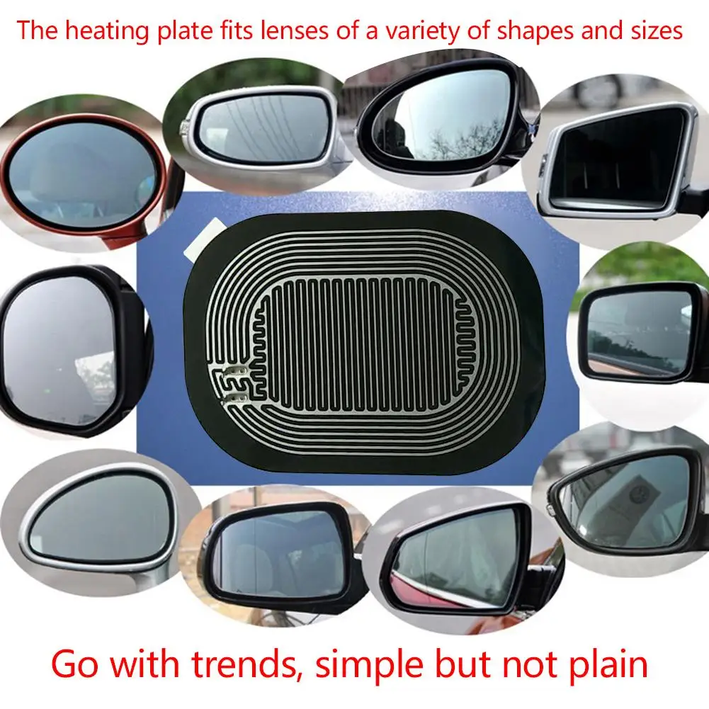 Universal Car Rear-view Mirror Glass Heated Pad Defrosting Plates Rain-proof Retroreflector Heating Film Car Accessories
