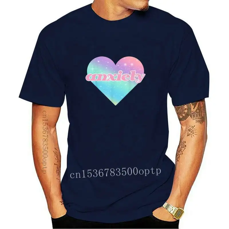 

New 2021 Kawaii Pastel Goth Anxiety Space Heart Black T-Shirt S-6Xl Usa Size Em1 Fitness Tee Shirt