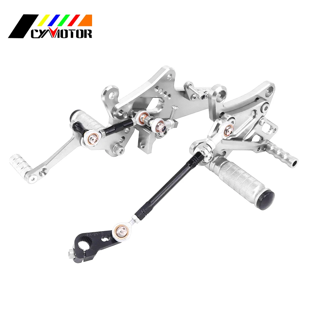 Серебристый Аксессуары для мотоциклов из нержавеющей стали Rearsets Регулируемые подножки педали для Ducati Diavel 2011- углерод 2011- AMG 2011-2012 - Цвет: Серебристый