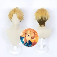 game ensemble stars narukami arashi linen blonde ombre wig cosplay heat resistant synthetic hair halloween party hair wig cap