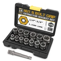 hi spec 14pc damaged bolt extractor cr mo steel nut screw remover threading socket tool hand tool kit 6 35 19m in tool box
