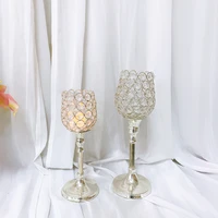 wedding goblet wine glass three piece candle holder home decoration jewelry western food dining table decoration electroplating