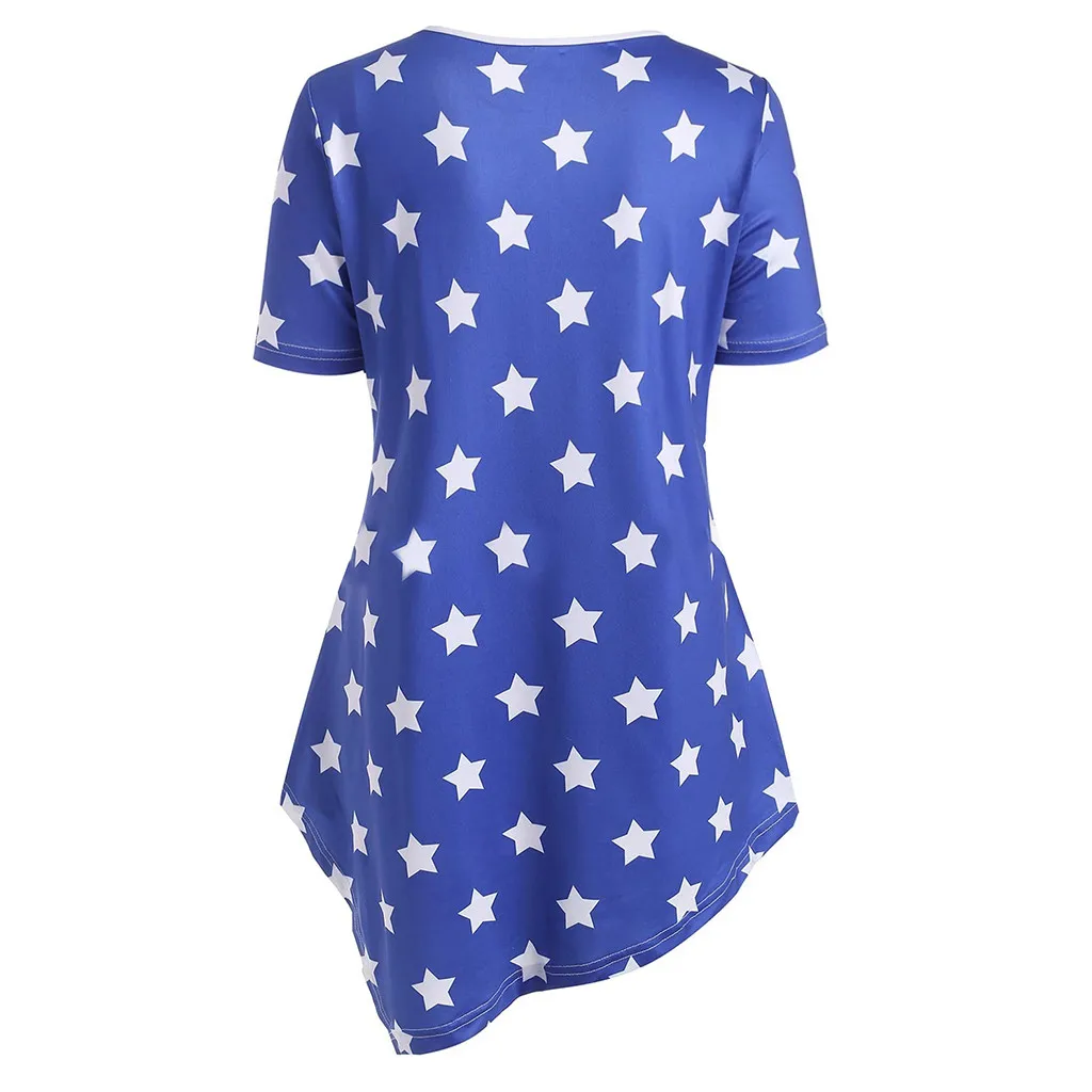 Юбка с рисунком флага США футболка принтом для женщин свободный джемпер в