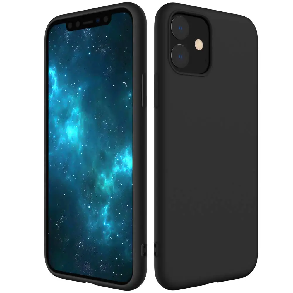 Мягкий Жидкий официальный силиконовый чехол для iPhone 11 Pro Max 8 Plus из микрофибры, Противоударная задняя крышка для iPhone X XR Xs MAX XS - Цвет: Black