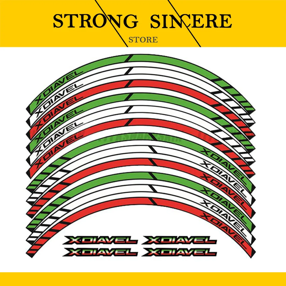 

Запчасти для мотоциклов KYRUNNING, наклейка с толстыми краями и внешним ободом, полосатые наклейки на колесо для DUCATI xдьель