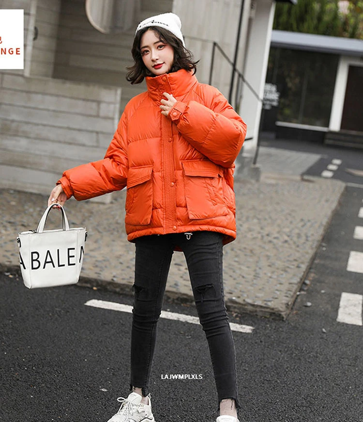 2021 Новый черный/оранжевый/белый/розовый зимняя куртка для женщин длинные толстые