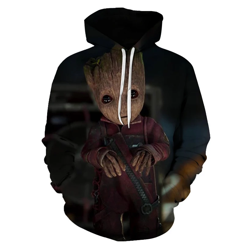 Новая мода Groot 3D печатные мужские толстовки с капюшоном стражи Галактики дизайн