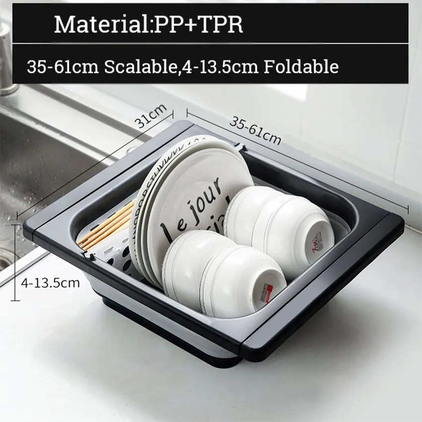 

Foldable Dish Drain Rack Bowl Chopstick Vegetable Drying Rack Portable Kitchen Storage Holder Home Shelf Dinnerware Organizer