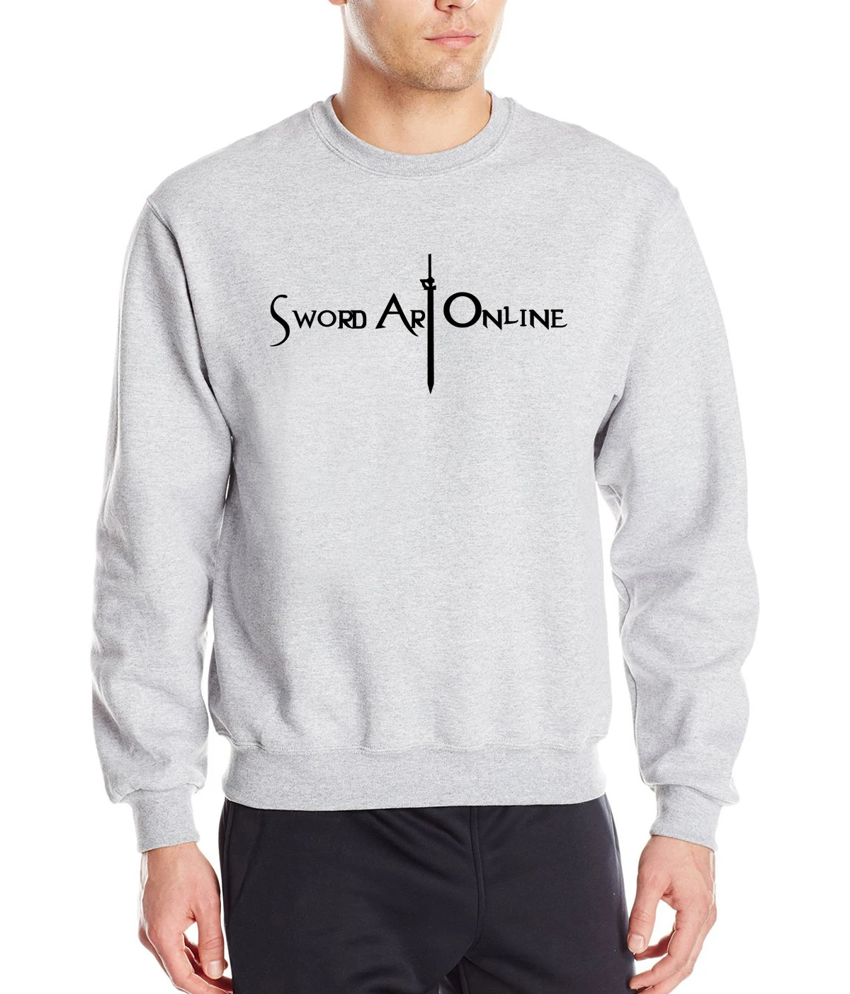 Мужская толстовка с изображением меча Арта онлайн модная флисовая капюшоном в