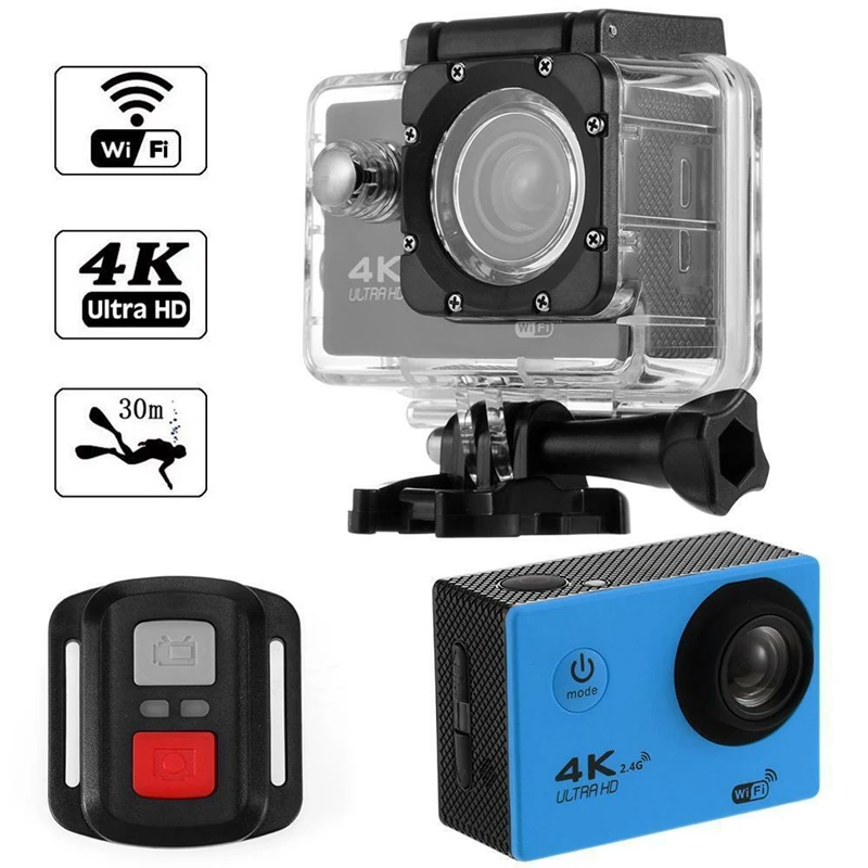 4K Wifi Экшн камера 1080P Hd 16Mp шлем водонепроницаемый Dv дистанционное управление Спорт