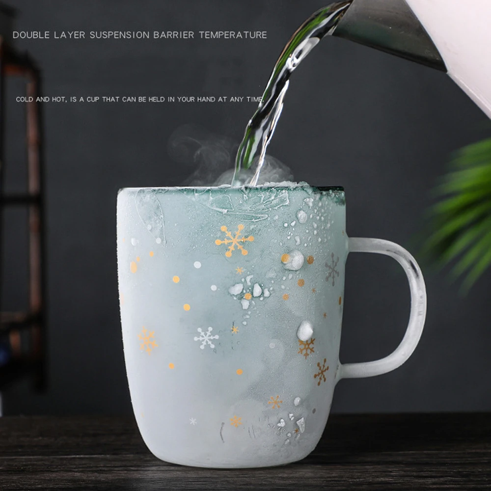 1 шт. Рождественское украшение стеклянная кружка для гостей двойная чашка