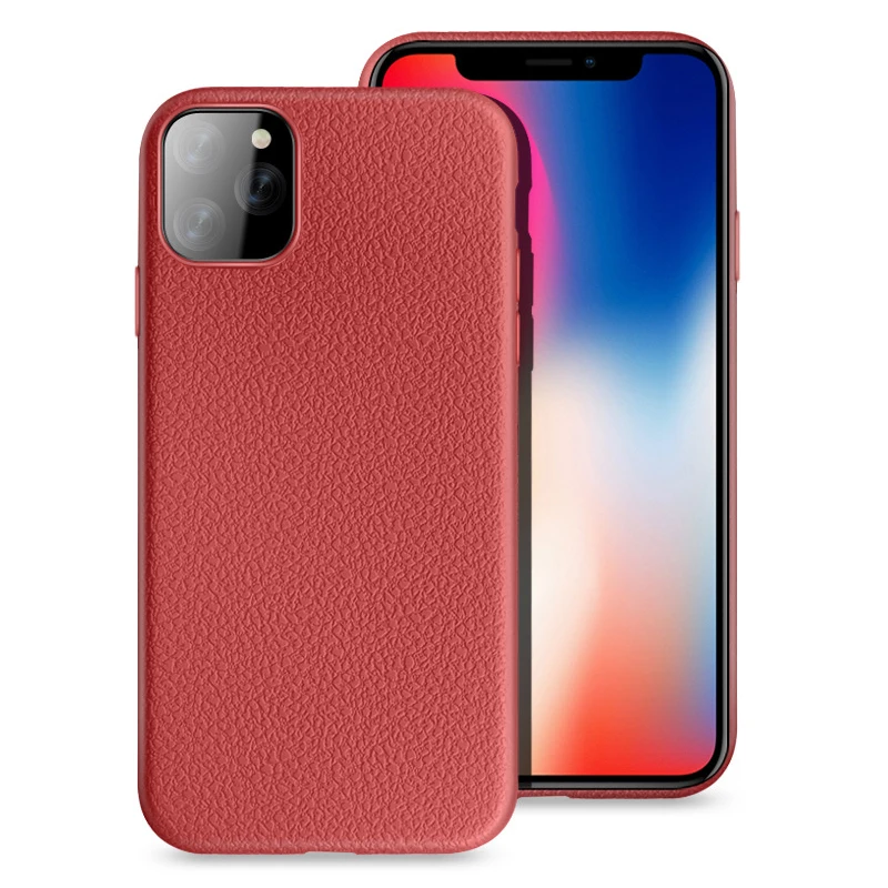 100 шт Роскошные кожаные чехлы с текстурой личи для iPhone 11 Pro Max XS XR X 8 7 6 6S Plus противоударный мягкий ТПУ чехол
