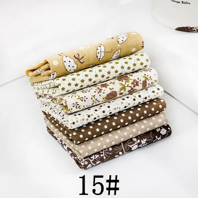 15 7pcs 25X25cm 25x25 см или 10x10 см хлопчатобумажная ткань с принтом для шитья стеганые ткани для лоскутного рукоделия аксессуары ручной работы T7866 - Цвет: 15 7pcs 25X25cm
