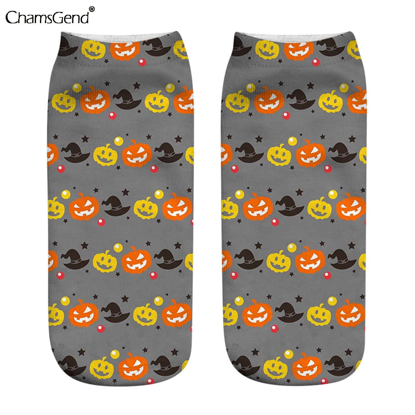 

Женские носки на Хэллоуин, короткие теплые хлопковые носки с принтом тыквы и призрака, домашняя обувь унисекс, аксессуары для одежды