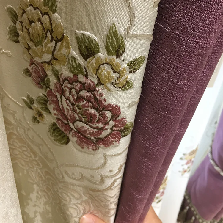 Шторы затемняющие с цветочной вышивкой классические занавески для спальни в