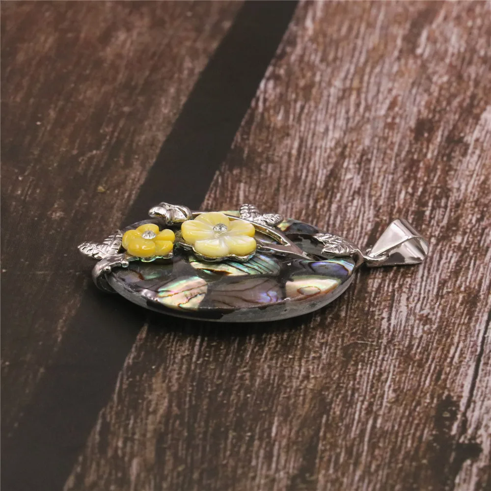 Cute/Romantic Natural Multicolor Oval Abalone Shell Women's Fashion Jewelry Necklace Pendant Sweater Chain Gift B1118 | Украшения и