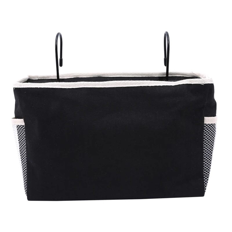 New Canva Iron Frame Hanging Storage Bag Bedside Organizer Dorm Room Holder With Hook Bed Pocket Phone Book Magazine | Дом и сад
