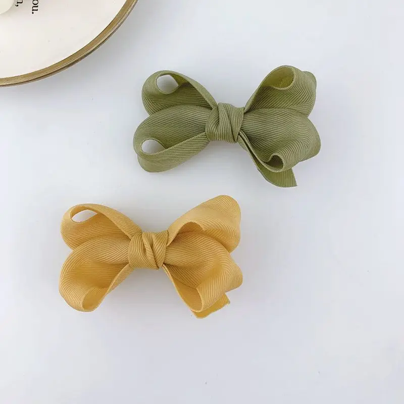

3PCS Children's Hair Accessories Twist 3.15" Bows Girls Hair Clip Baby Toddlers Side Barrettes Handmade Hairpin