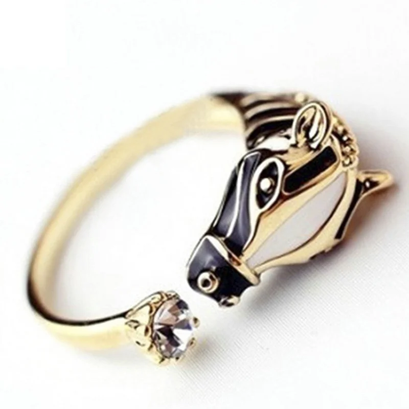 Модные ювелирные изделия Уникальный дизайн голова лошади Регулируемые кольца