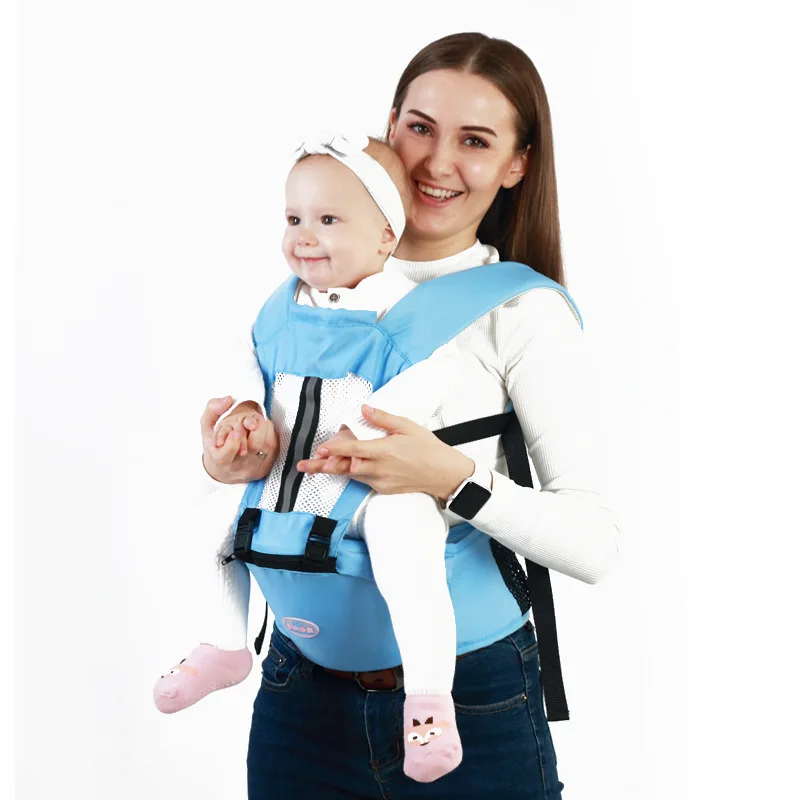 Mochila ergon&oacute;mica portabeb&eacute;s con asiento de cadera para reci&eacute;n nacido, portabeb&eacute;s multifunci&oacute;n, eslinga, taburete de cintura, canguro para beb&eacute; de 0 a 48 meses-3