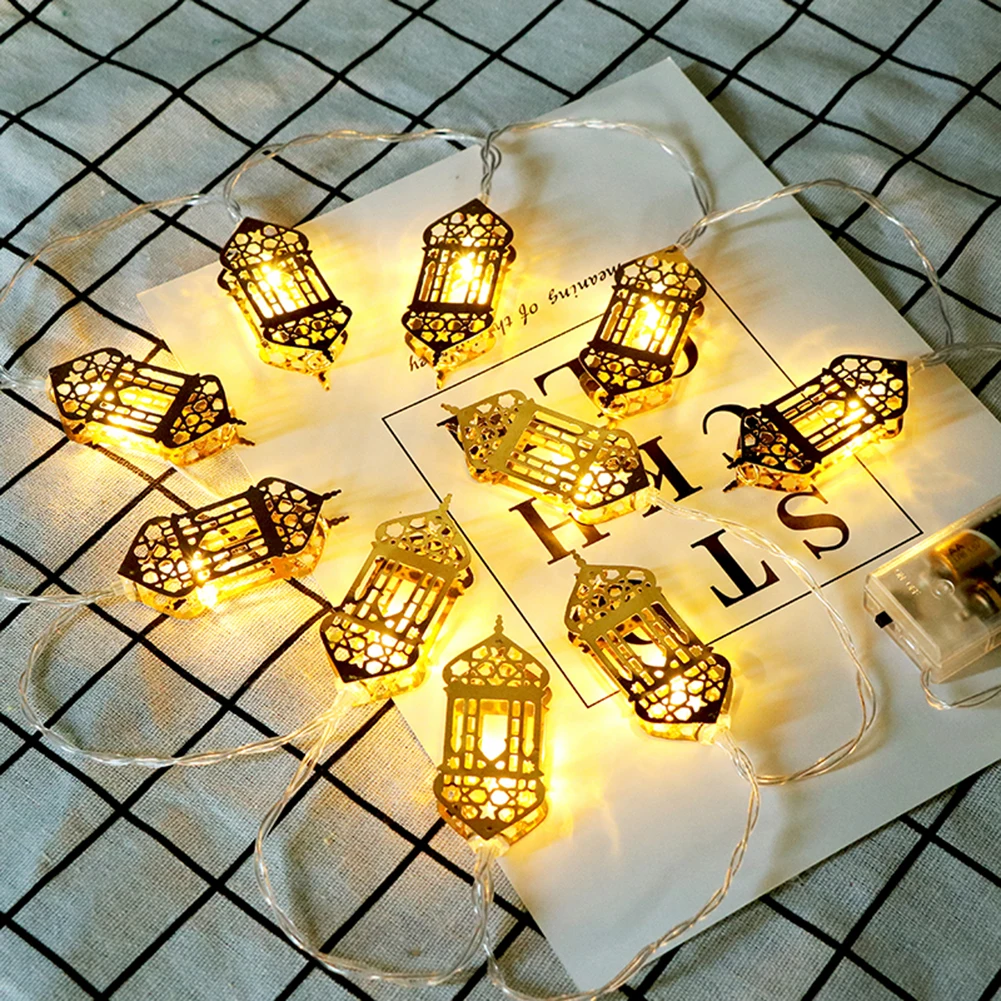 

10 LED Ramadan Golden Palace Castle String Light Eid Mubarak Festival Battery Lamp Gift Curtain Lighting Decoration