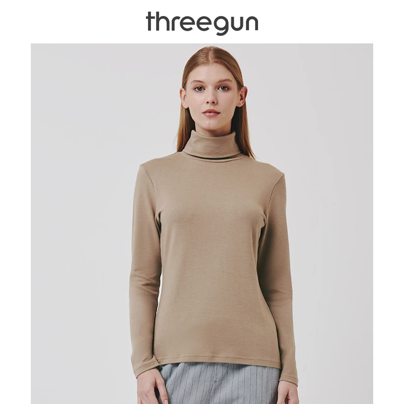 THREEGUN термобелье топы женские рубашки с высоким воротником Повседневная