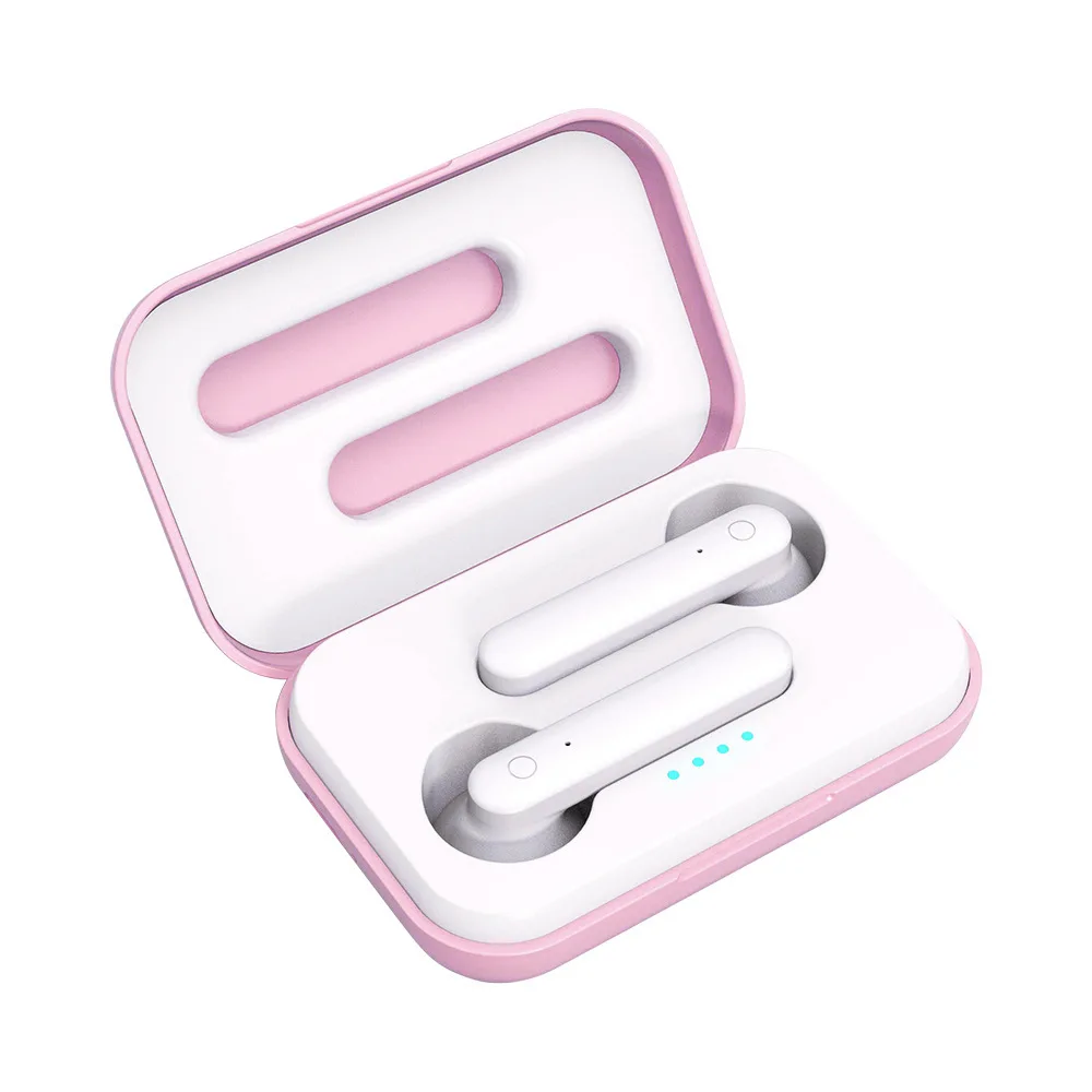 Розовый TWS K88 Bluetooth 5,0 беспроводная гарнитура всплывает время работы 4 часа сенсорные наушники с шумоподавлением Macaron спортивные наушники - Цвет: Розовый