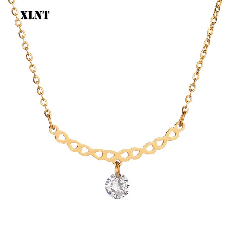 XLNT JEWELS 2019 австрийский кулон в виде знака бесконечности с кулоном золотого цвета