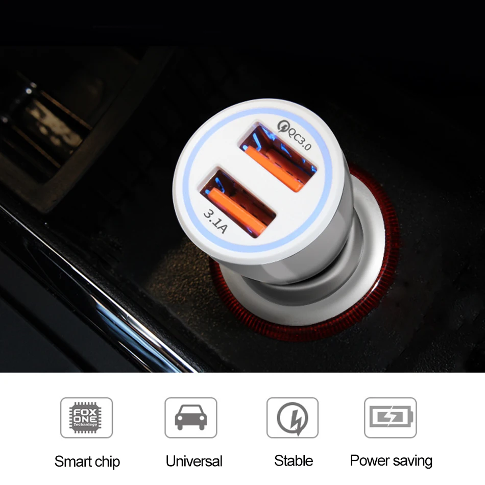 Универсальное автомобильное зарядное устройство Quick Charge 3 0 Для Huawei P30 P20 pro Lite Mate 10