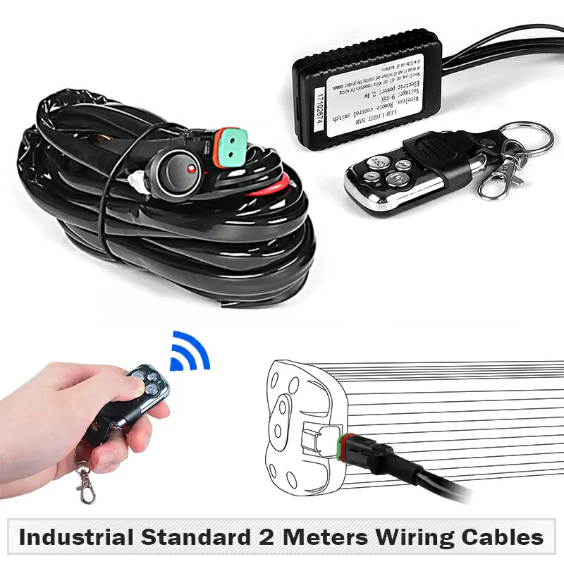 Only Wire and Remote RACBOX 8 14 20 27 34 40 дюймов 6D объектив Однорядный светодиодный светильник для внедорожника ATV UTV UAZ прожектор для вождения автомобиля рабочий светильник 12 в 24 В - Цвет: Only Wire and Remote