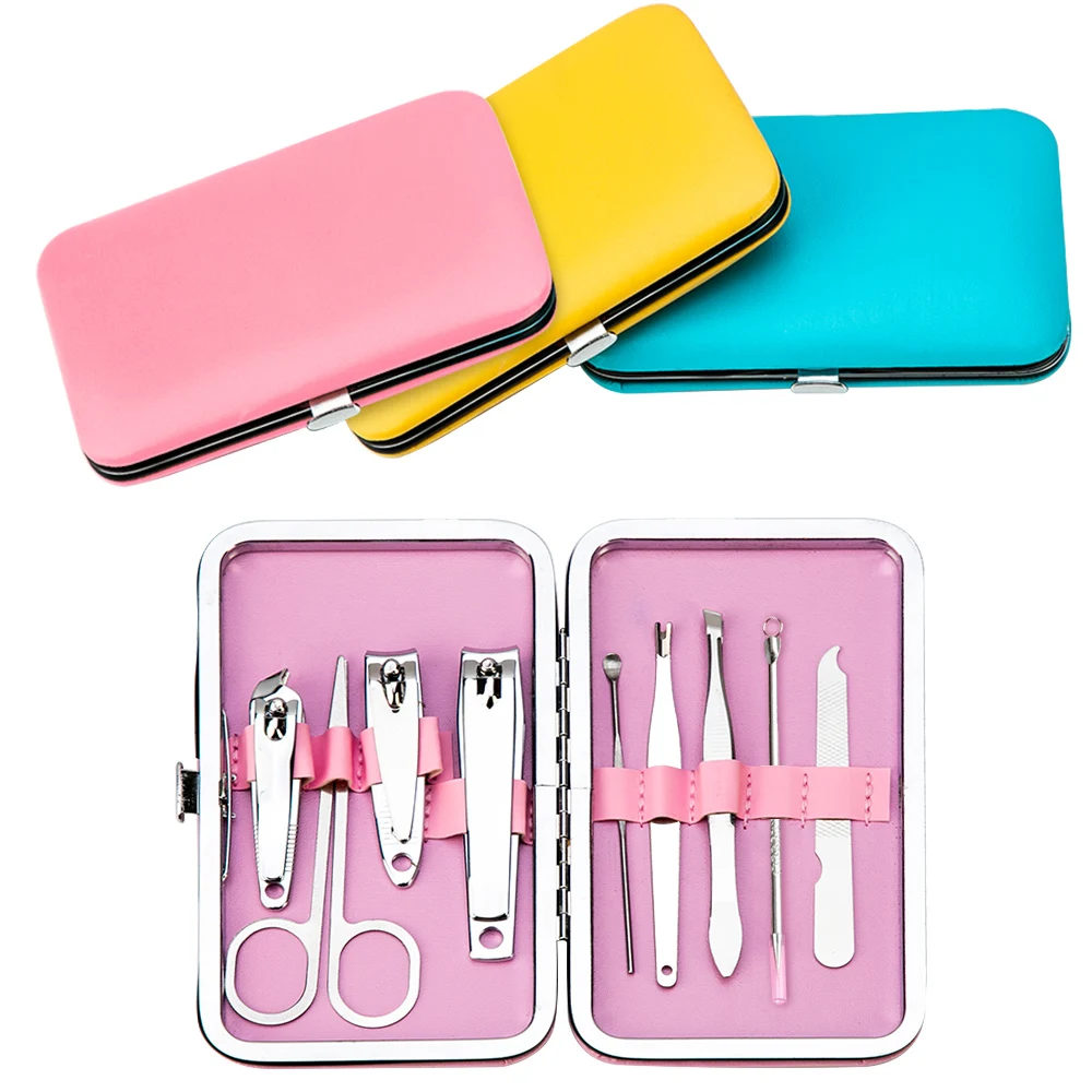 9 шт. портативный набор для маникюра и педикюра ножницы пинцет нож ушей