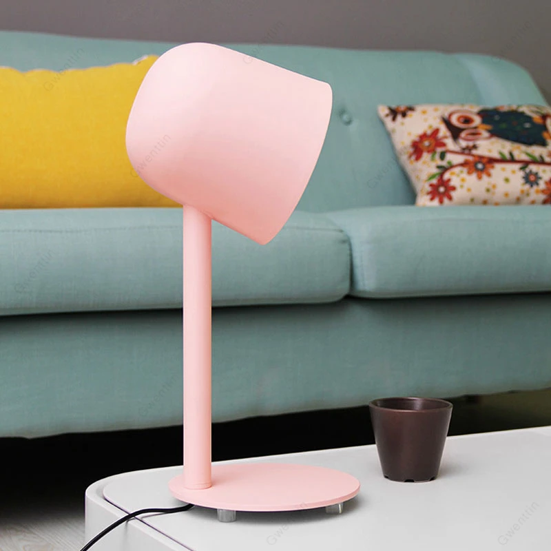 Скандинавские Макарон металлические настольные лампы для спальни прикроватная