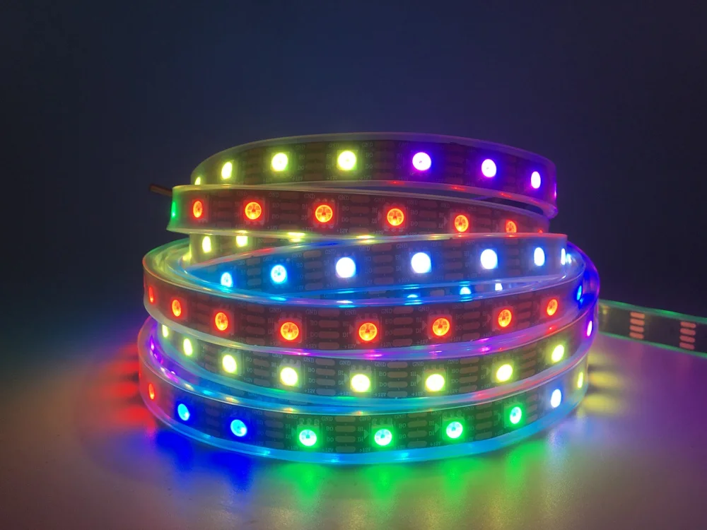 WS2815(WS2812B WS2813 обновляться) RGB светодиодный Пиксели полосы светильник индивидуально адресуемых СВЕТОДИОДНЫЙ двойной сигнала 30/60/100/144 светодиодный s/m