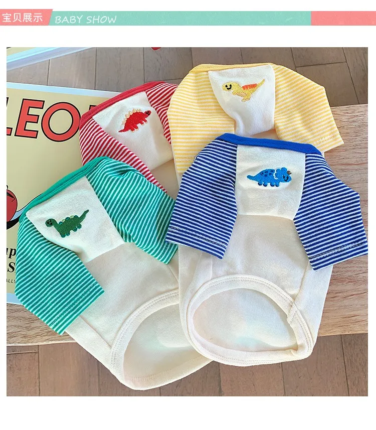 Winter Pet Dog Clothes Cartoons Dinosaur Embroidery Cute Shirt Chothes For Puppy Basis Knitted Yorkshire Outdoor | Дом и сад