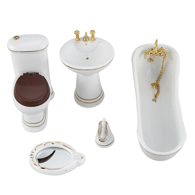 

1/12 Children Doll House Bathroom Furniture Set Bath