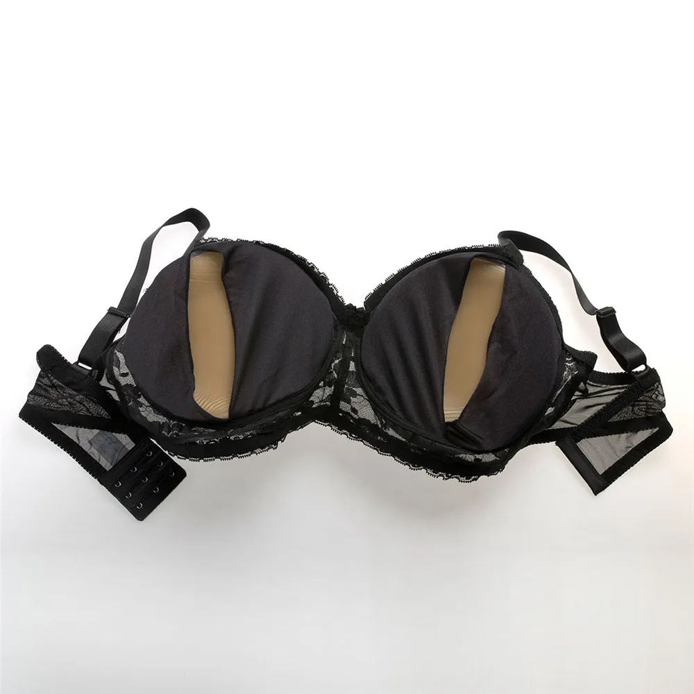 (2000 г/пара Коричневые круглые большие силиконовые груди + сексуальный черный