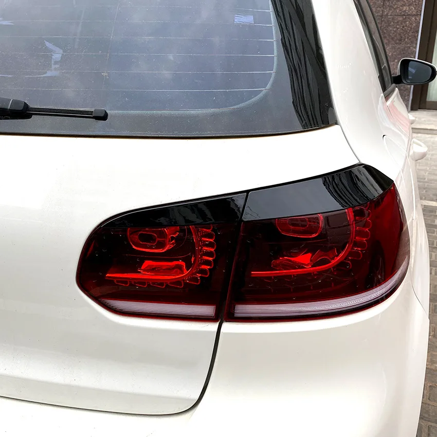 

For Volkswagen VW Golf 6 Golf MK6 GTI R Rear Headlight Eyebrow Eyelids Cover Sticker Trim Glossy Black 2008-2012 Car Styling