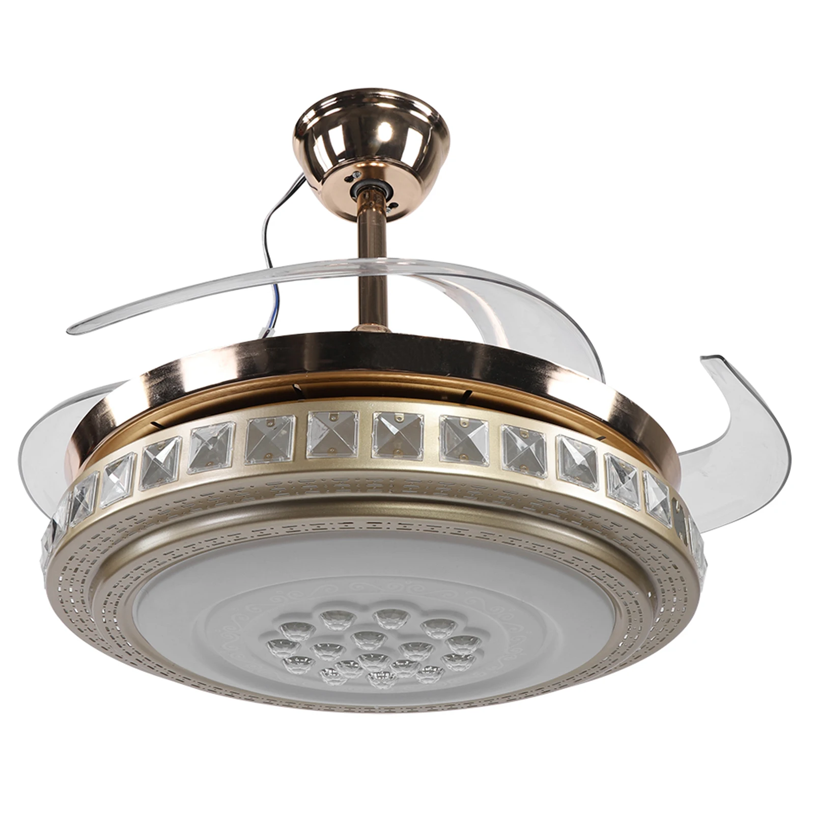 42 дюймовый Invisiable Хрустальный потолочный вентилятор светильник современный