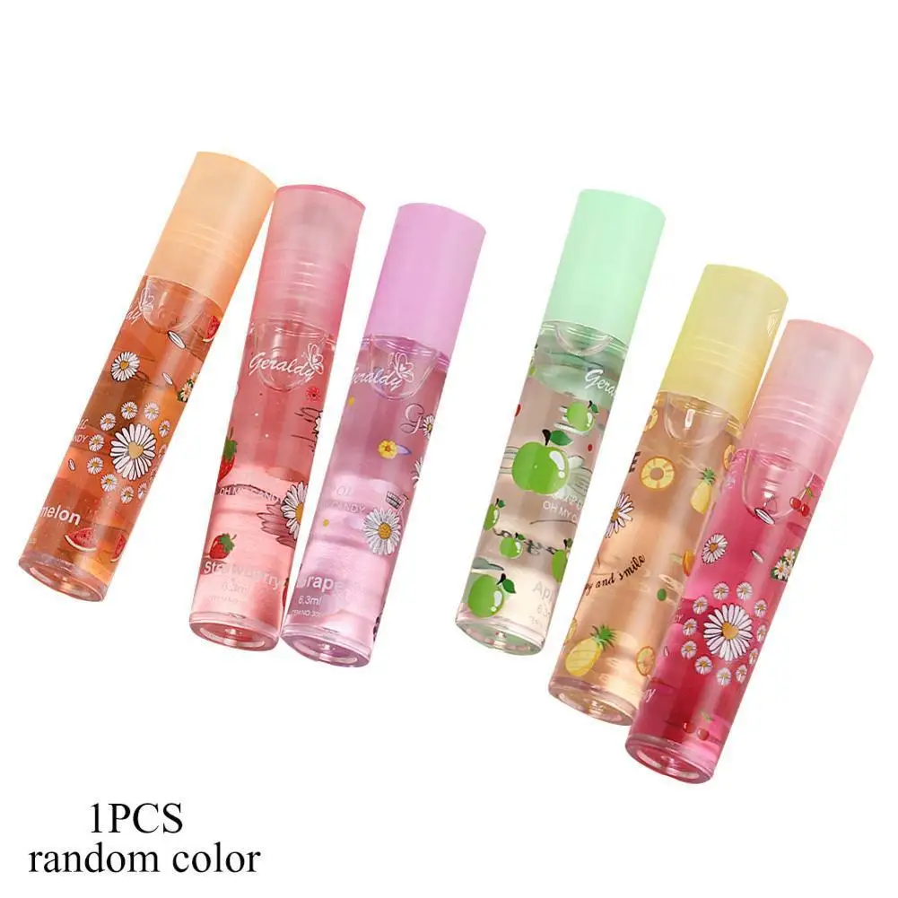 

Transparent Colorless Lip Gloss Little Flower Little Daisy Moisturizing Hydrating Roll-on Fruit Lip Balm Random Color