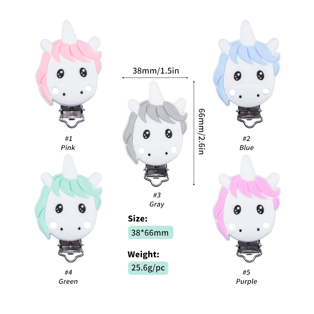 Sunrony-Clips de silicona para chupete, mordedor de animales de dibujos animados sin BPA, cuentas, Clip para chupete, Juguetes Para el cuidado Oral de beb&eacute;, 3 uds.-4