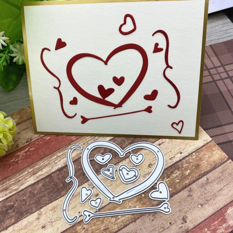 

Heart Metal Cutting Dies Stencil Scrapbooking DIY Album Stamp Paper Card Embossing Decoration