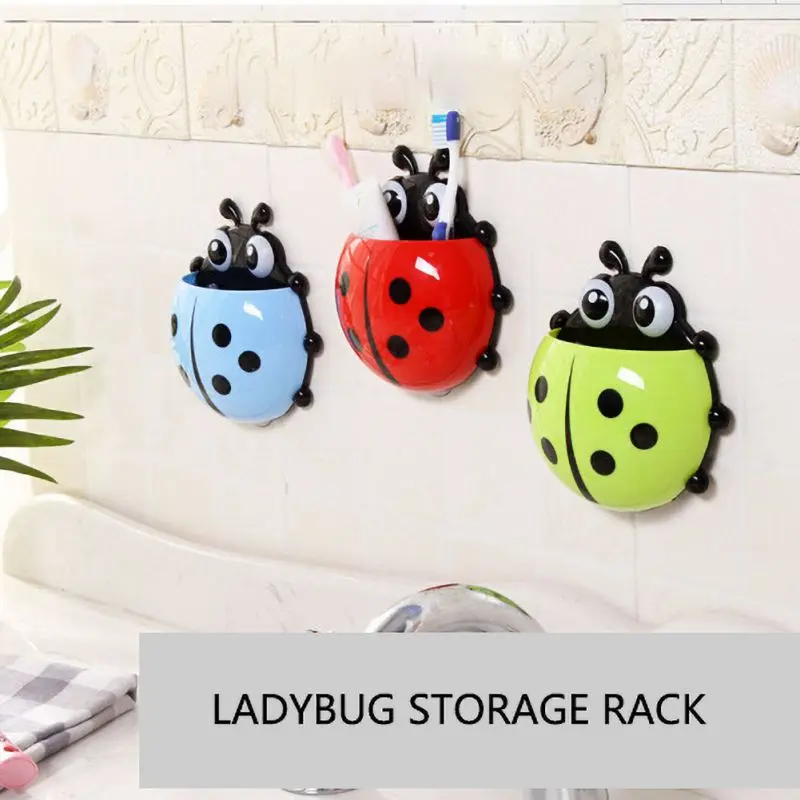 Настенный пластиковый держатель для зубной щетки в форме божьей коровки| |