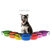 dog cat collapsible silicone dow bowl pet silica gel bowl candy color outdoor travel portable puppy food container feeder dish