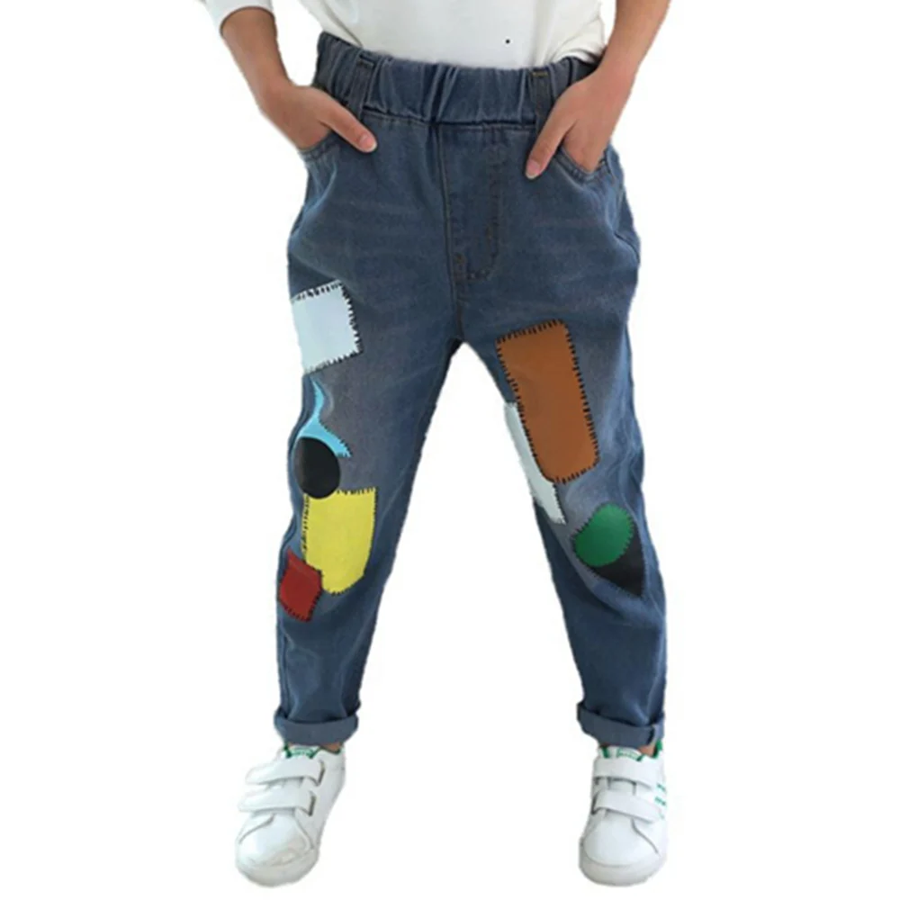 

Teens Girls Spring and Autumn Jeans 5 6 7 8 9 10 11 12 13 Years Old Children Denim Trousers 2020 New Kids Geometric Denim Pants