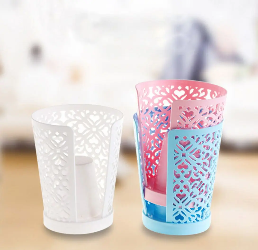 

Party Drain Rack Dispenser Stand Pust-proof Hollow Out Roll Tissue Holders Paper Cup Holder