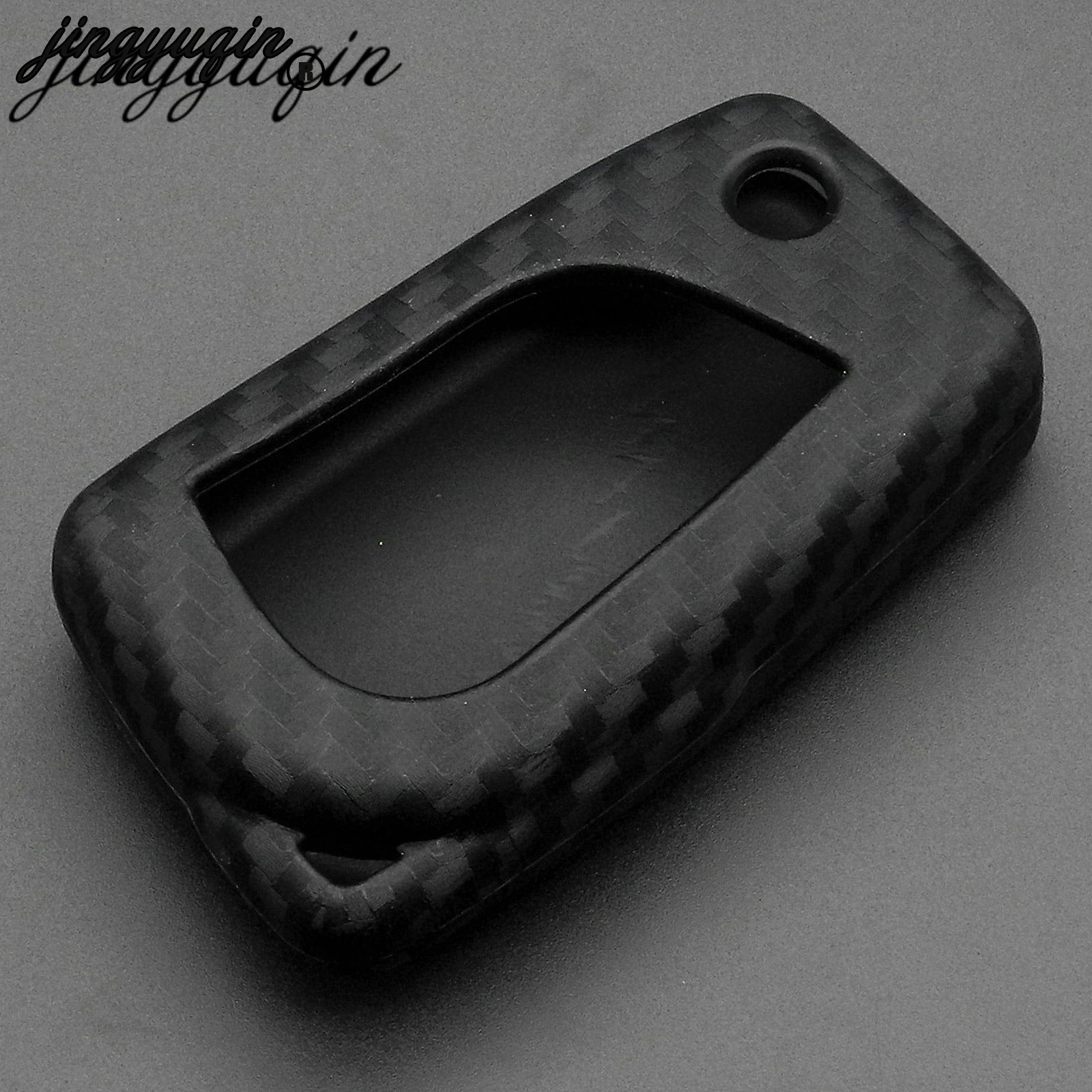 

Jingyuqin для Toyota Highlander Camry Corolla EX VIOS 3 кнопки Автомобильный откидной чехол для ключей из углеродного волокна силиконовый чехол брелока Дистанцио...